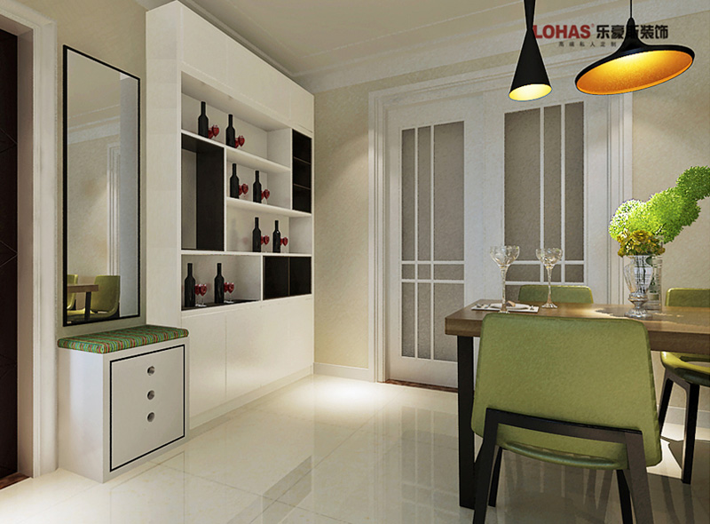 保利花園92㎡兩室兩廳現(xiàn)代簡約裝修效果圖