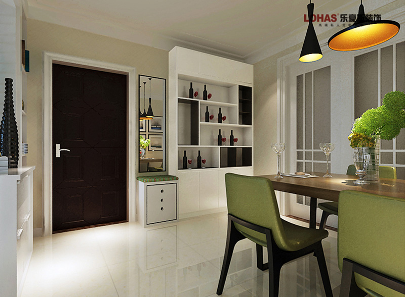 保利花園92㎡兩室兩廳現(xiàn)代簡約裝修效果圖