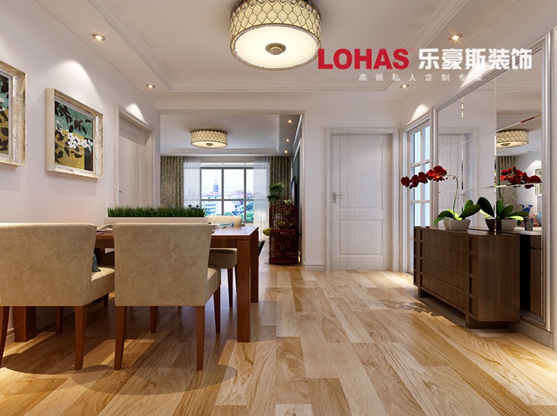 泰豐觀湖92平兩室兩廳現(xiàn)代簡(jiǎn)約裝修效果圖