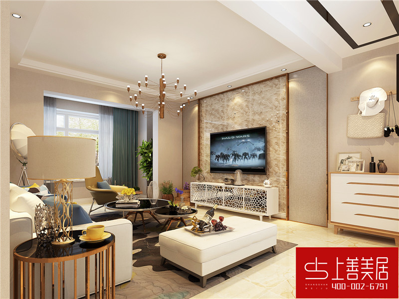 邢臺金都華府100平三室一廳現(xiàn)代簡約風(fēng)格裝修效果圖