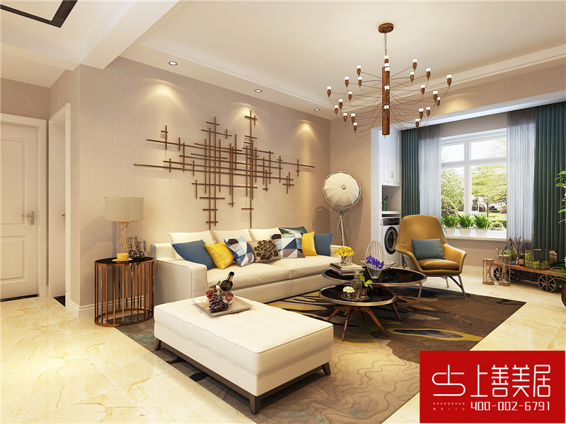 邢臺金都華府100平三室一廳現(xiàn)代簡約風(fēng)格裝修效果圖