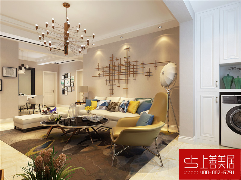 邢臺金都華府100平三室一廳現(xiàn)代簡約風(fēng)格裝修效果圖