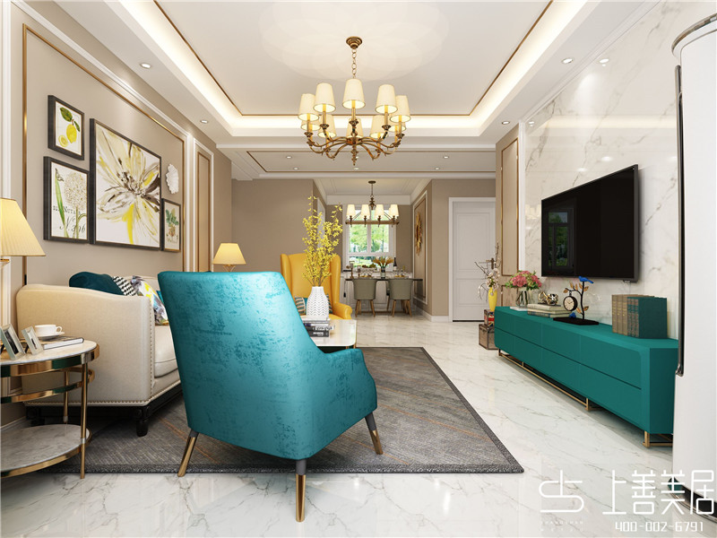 林蔭大院128平三室兩廳歐式裝修效果圖