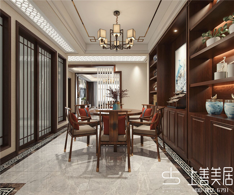 如園138平三室兩廳新中式裝修效果圖