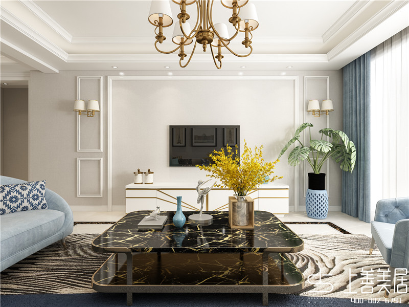 上東一號125平三室兩廳歐式裝修效果圖