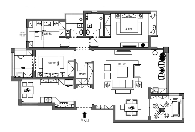 天山熙湖二期/170平/現(xiàn)代混搭
