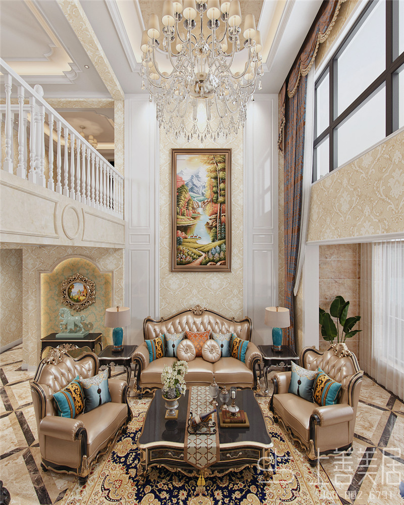 定州爵士山200平五室三廳歐式古典風(fēng)格裝修效果圖