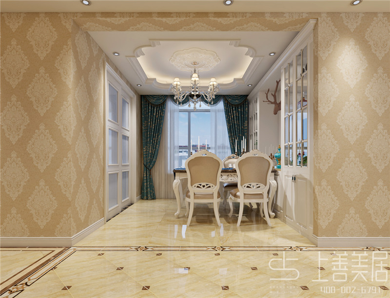 龍溪城138平三室兩廳歐式風格裝修效果圖