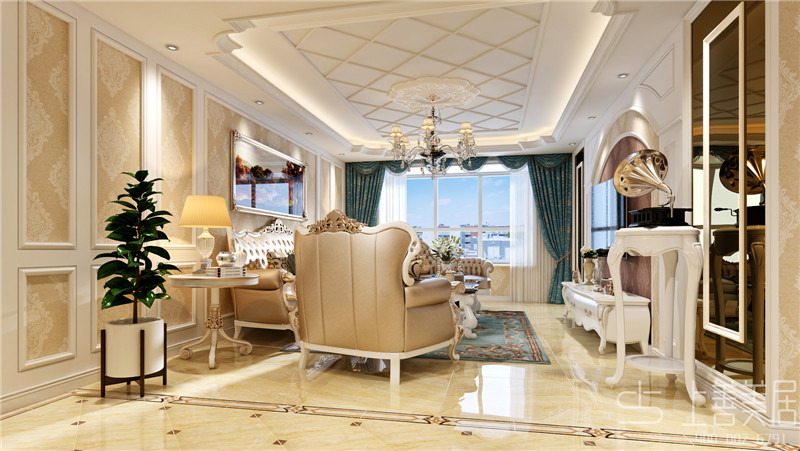 龍溪城138平三室兩廳歐式風格裝修效果圖