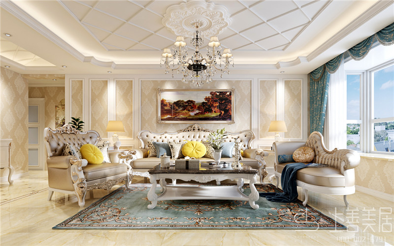 龍溪城138平三室兩廳歐式風格裝修效果圖