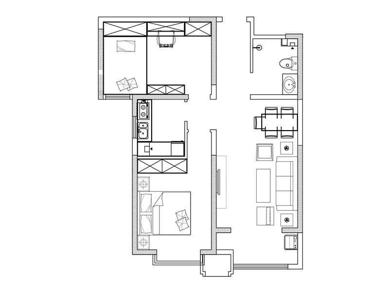 榮盛城87平現(xiàn)代簡約