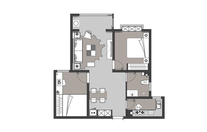榮盛城87平現(xiàn)代簡約