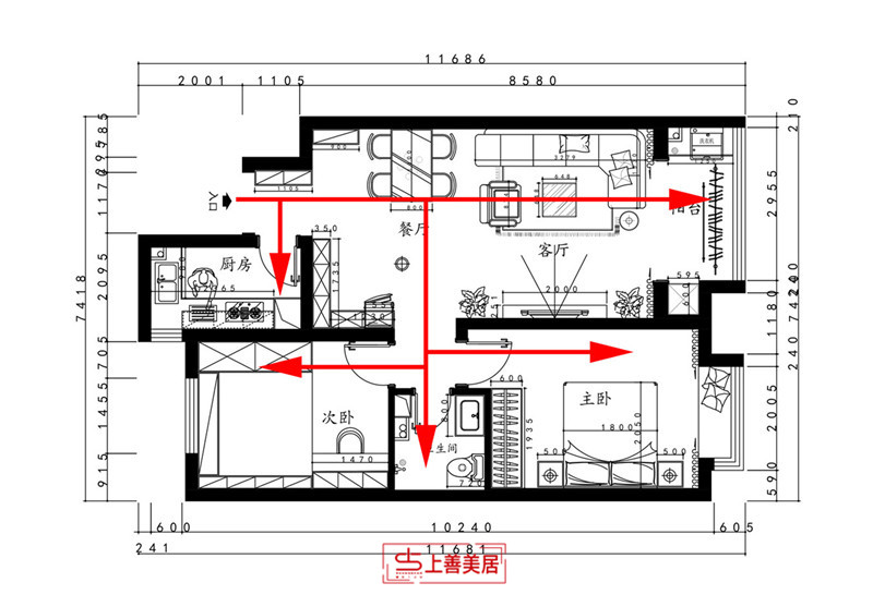 廣安云棠/現(xiàn)代簡(jiǎn)約/90㎡
