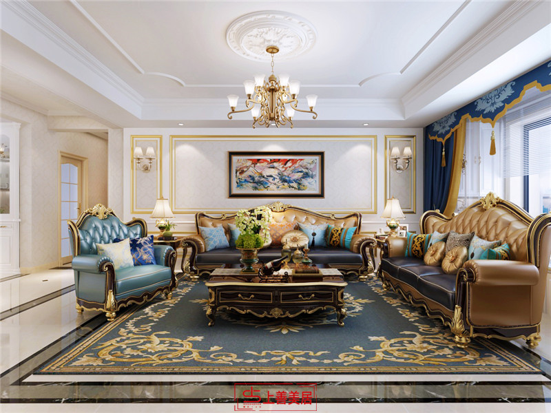 祥云國際130平美式客廳