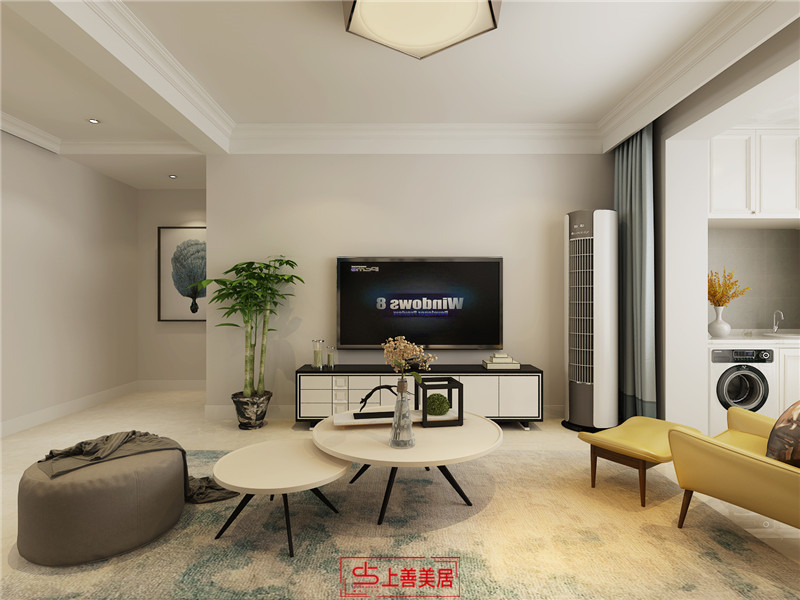 榮盛城130平現代風格裝修效果圖