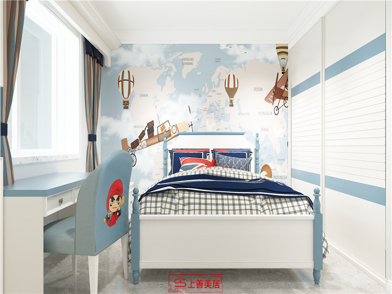 金馬小區(qū)90平美式風(fēng)格臥室