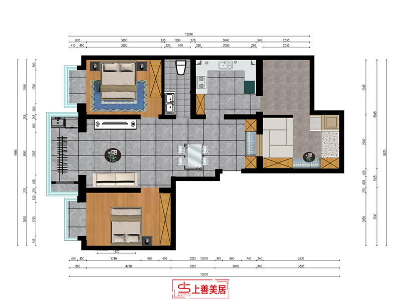 華瑞國際城/新中式／90㎡