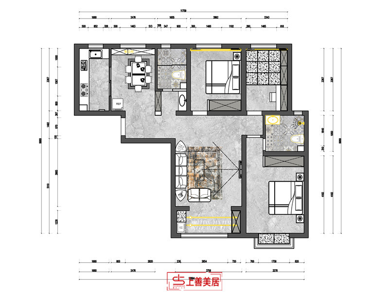 健康城/現(xiàn)代風／117㎡