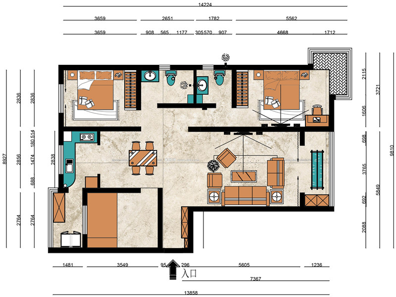 北方明珠/136㎡/現(xiàn)代
