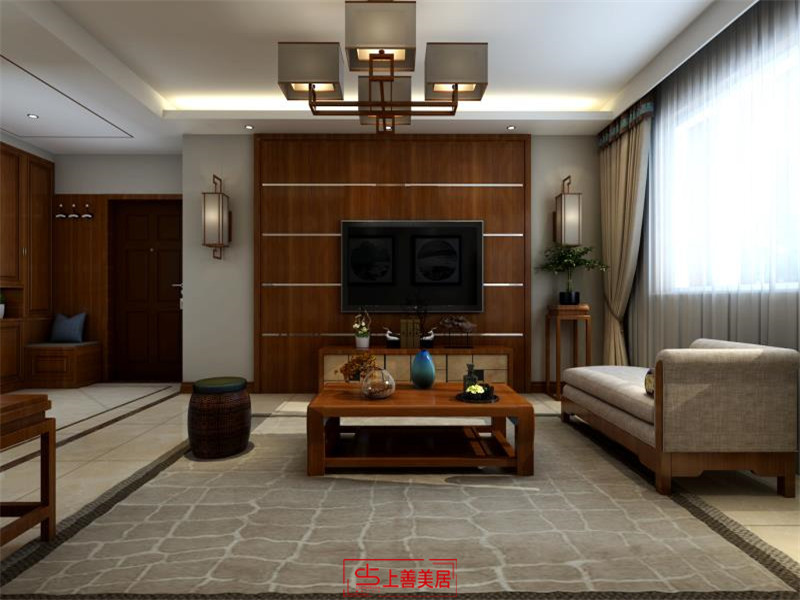 翰林觀天下140平新中式風(fēng)格電視墻