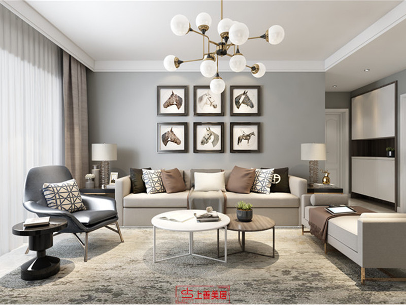 寧晉上城御府120平現(xiàn)代風(fēng)格沙發(fā)墻1