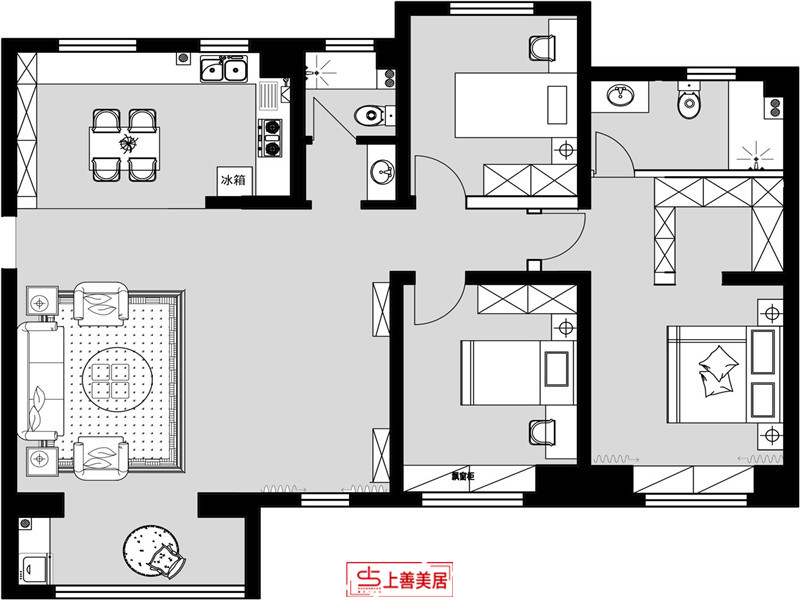 翰林甲第145平現(xiàn)代風(fēng)格平面圖