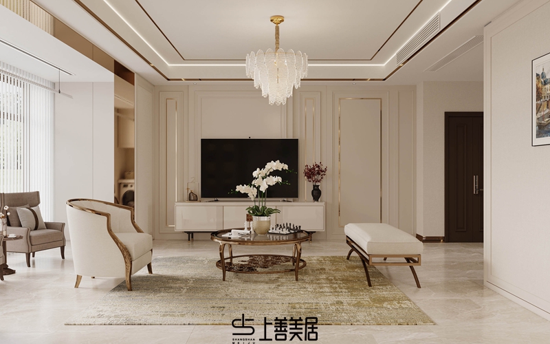 德賢華府160平簡(jiǎn)歐風(fēng)格裝修設(shè)計(jì)2