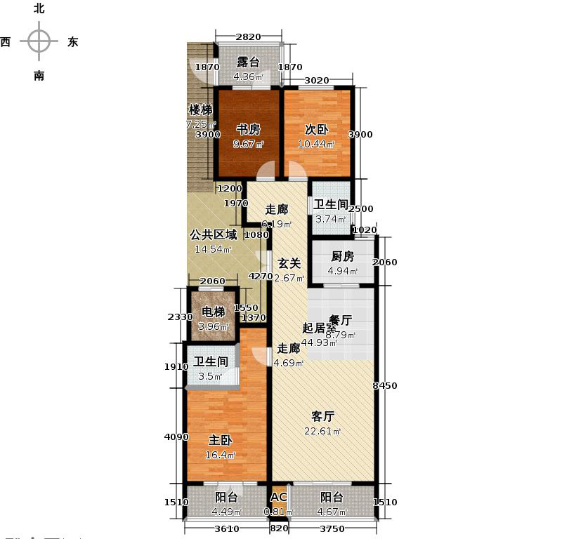 帝王國(guó)際3室2廳2衛(wèi)1廚136㎡戶型圖