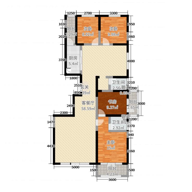 帝王國(guó)際4室2廳2衛(wèi)1廚177㎡戶型圖