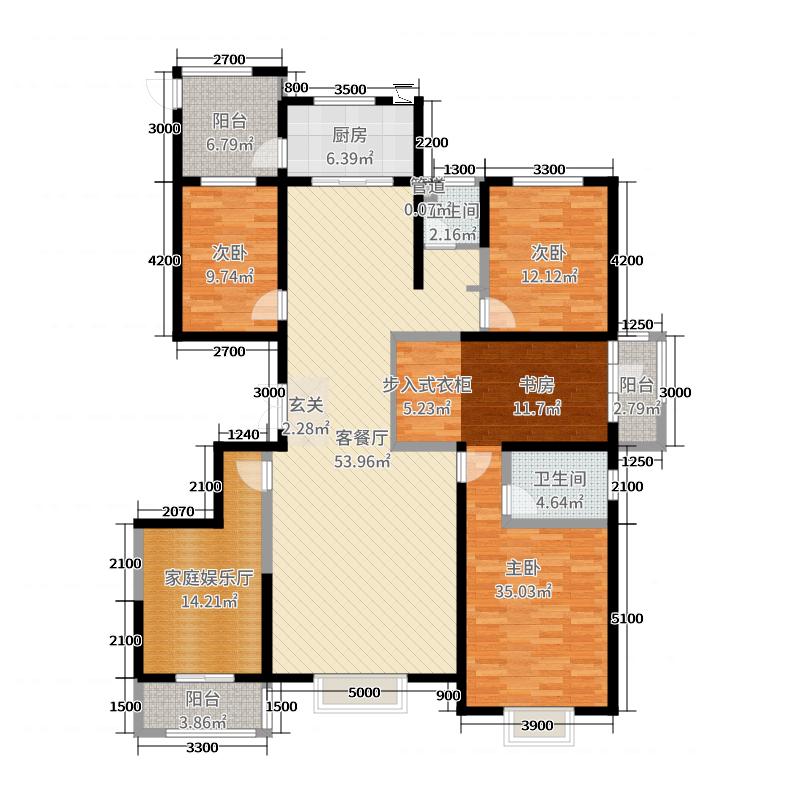 帝王國(guó)際3室2廳2衛(wèi)1廚204㎡戶型圖