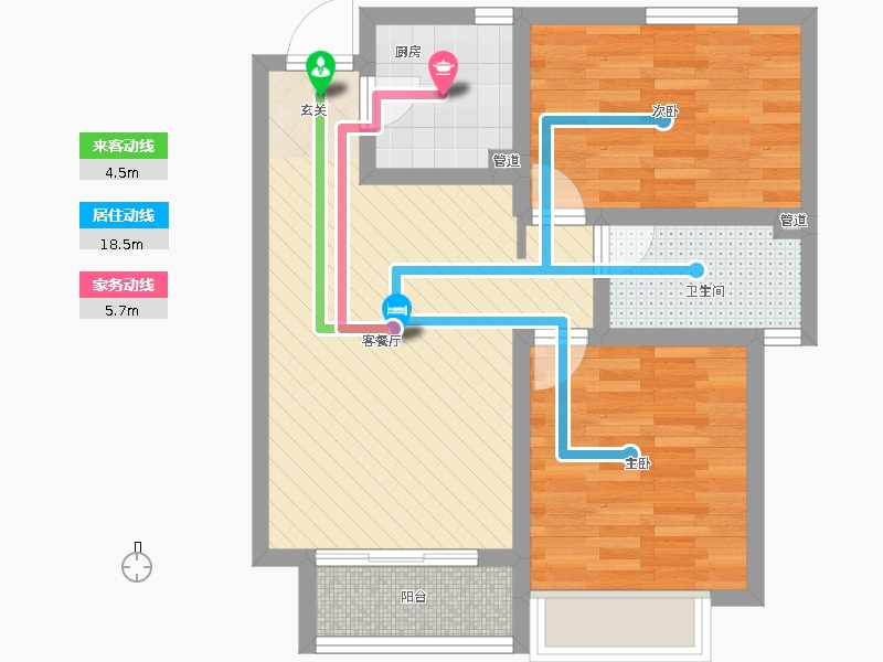 長(zhǎng)久中心公園9號(hào)2室1廳1衛(wèi)1廚86㎡動(dòng)靜線圖