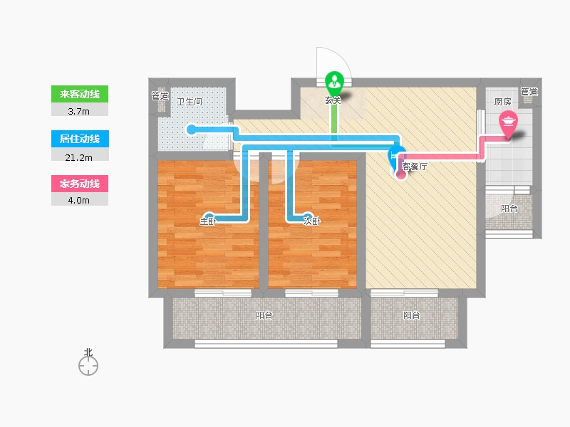 長久中心公園9號(hào)2室1廳1衛(wèi)1廚89㎡動(dòng)靜線圖