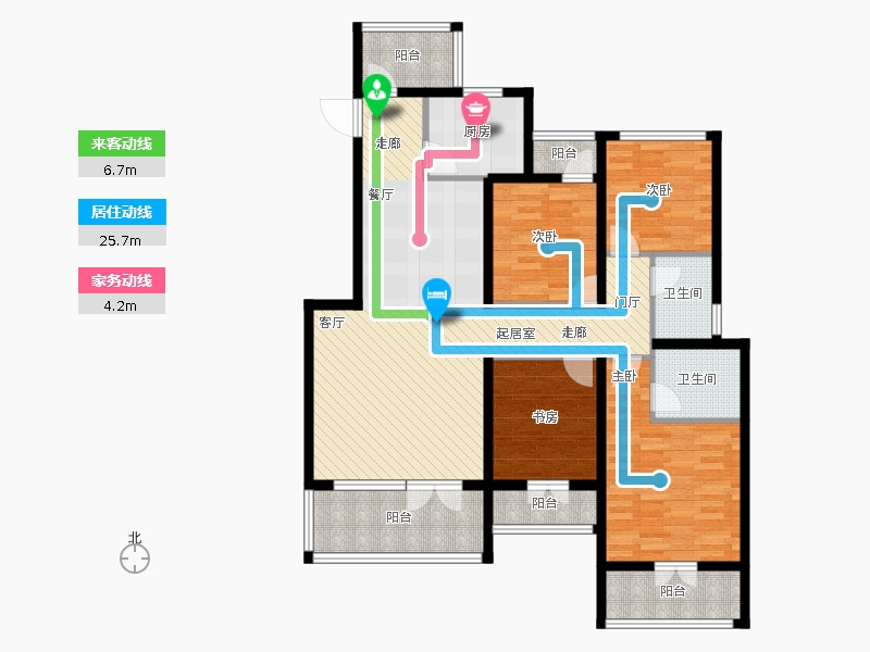天下錦程4室3廳2衛(wèi)1廚135㎡動(dòng)靜線圖