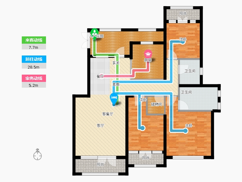天下錦程3室1廳2衛(wèi)1廚172㎡動靜線圖