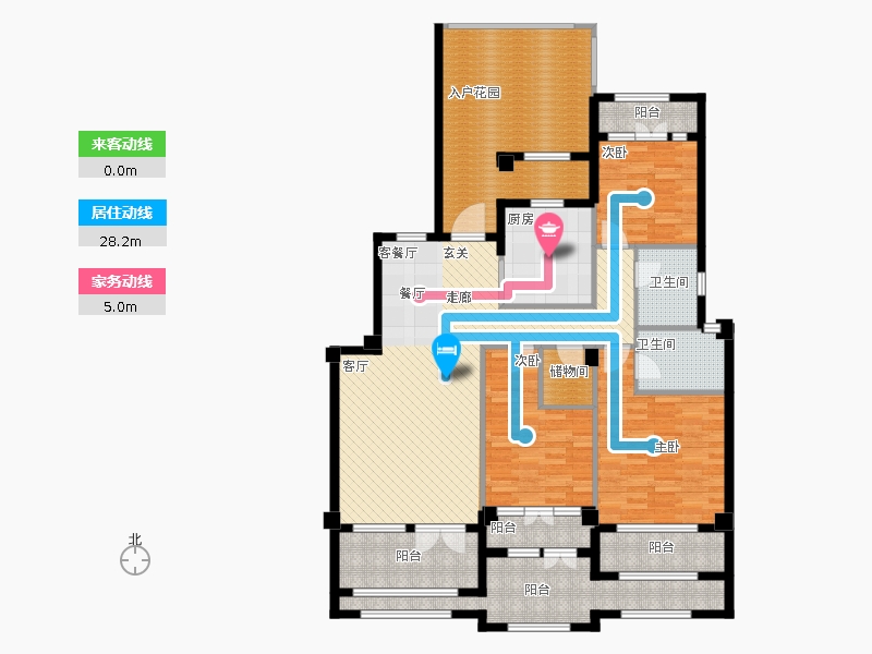 天下錦程3室1廳2衛(wèi)1廚210㎡動靜線圖
