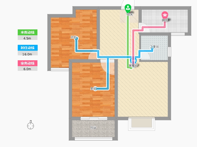 鉑宮時代2室2廳1衛(wèi)1廚93㎡動靜線圖